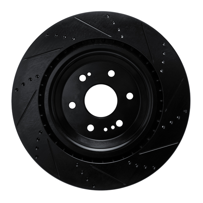 Cadillac Escalade Brake Rotor (1) - Front Left - R1 Concepts - Drill & Slot - Black - `19-`25